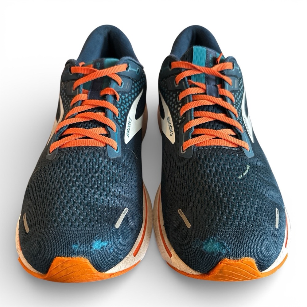 Brooks Ghost 14 Running Shoes, Orange/Blue, Men's Size 14 - Picture 5 of 9